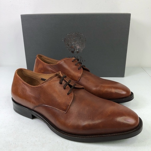 Vince Camuto Brown Leather Oxford Dress Shoes - Picture 1 of 12